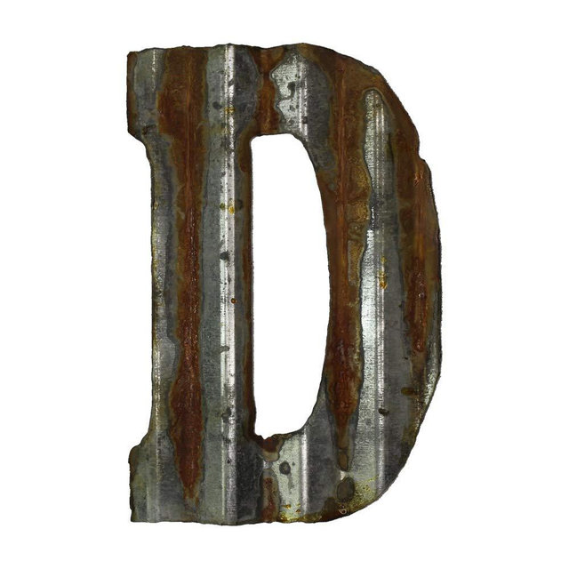 Custom Cut Decor 8'' Rusty Galvanized Corrugated Metal Letter -D