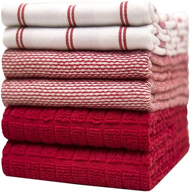 6pcs Hanging Kitchen Towels Hanging Hand Towels Ultra Absorbent Hand Towel  with Hanging Loop