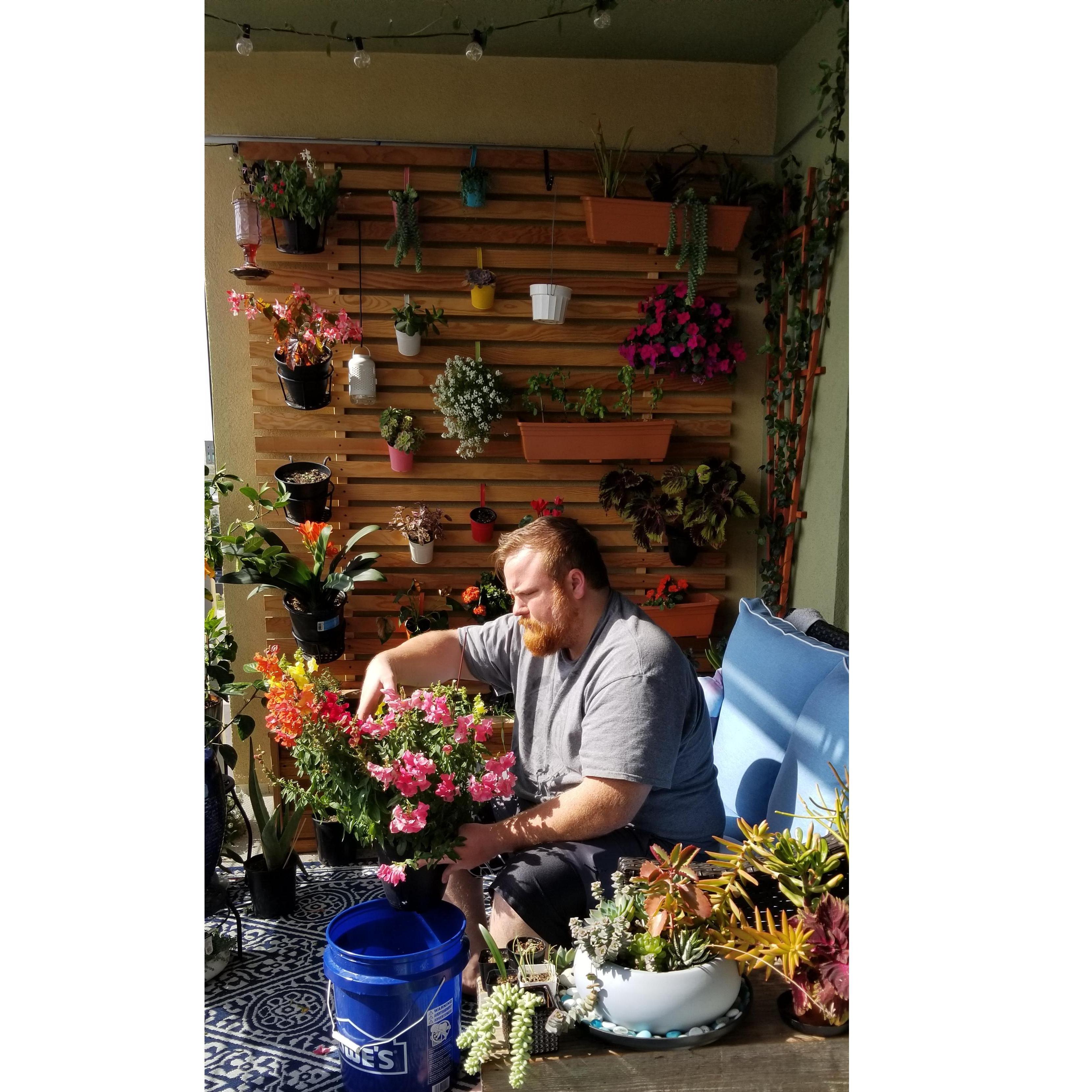 Garrett's Green Thumb at Work