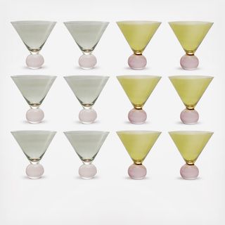 12-Piece Martini Glass with Ball Stem Set