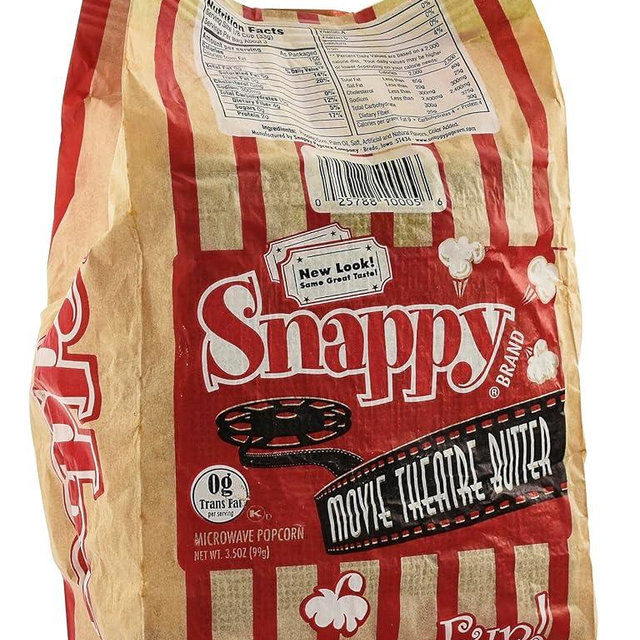 Snappy Movie Theater Butter Microwave Popcorn, 3.5 oz, 48 Pack