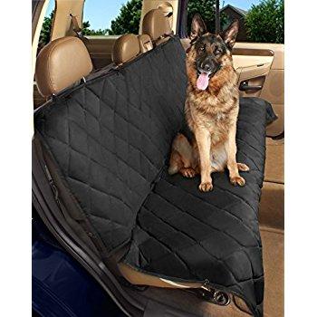 BarksBar Luxury Pet Car Seat Cover With Seat Anchors for Cars, Trucks, and Suv's - Black, WaterProof & NonSlip Backing