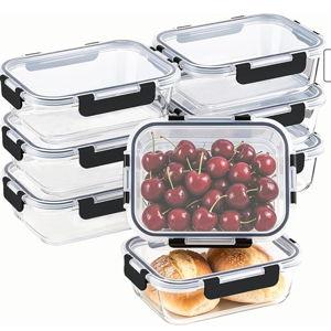 8 Pack 36oz Large Glass Meal Prep Containers with lids, Glass Food Storage Containers with Leak Proof Snap Lock Lids , Airtight Bento lunch Boxes, Kitchen Storage, Oven, Freezer and Dishwasher Safe