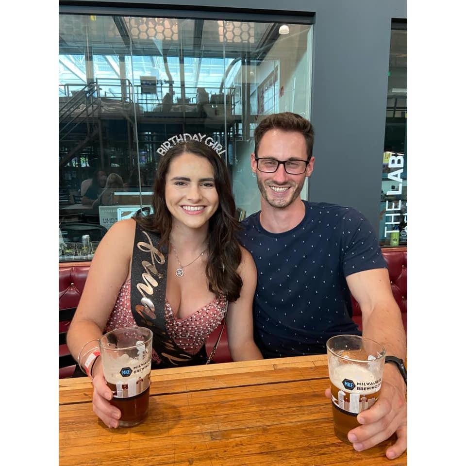 Ashley's 21st birthday! Dan took some of their favorite people to MKE brewing company to celebrate!