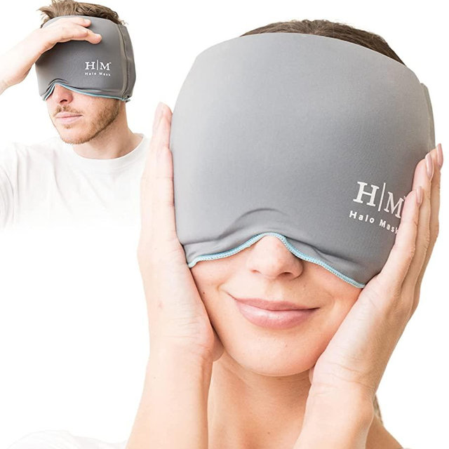 Halo Migraine Ice Head Wrap - Headache Relief Hat -Form Fitting Headache Ice Pack & Migraine Hat -Our Migraine Relief Cap Ice Hat Relieves Headaches- Cooling Migraine Cap - Tension Headache Relief Cap
