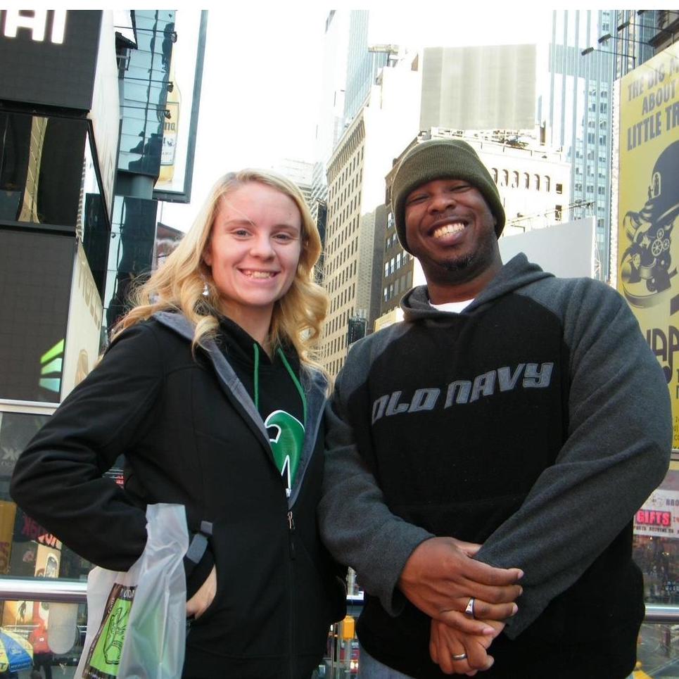 New York threw Jess a parade for her 18th birthday. Fred and Jess in Times Square