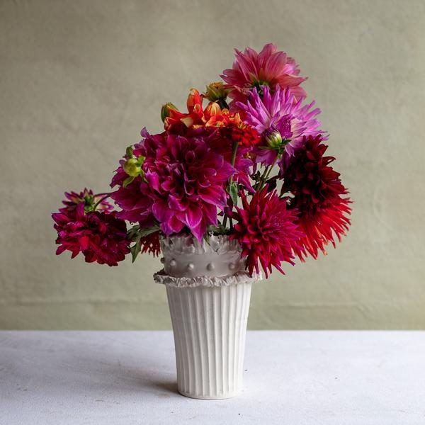 Frances Palmer - Vase with Neck Beads and Ruffle