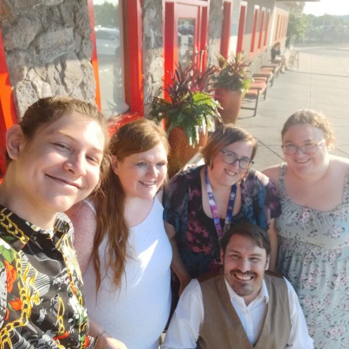 Leaving Carrabba’s with Kitty, Laura, and Owen on July 10.