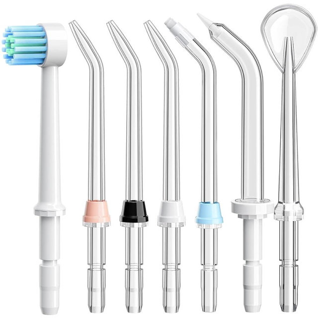 COSLUS Water Dental Flosser Replacement Heads: Only Compatible Water Dental Flosser E1, Oral Irrigator Refill Heads Jet Tips 7 Pieces