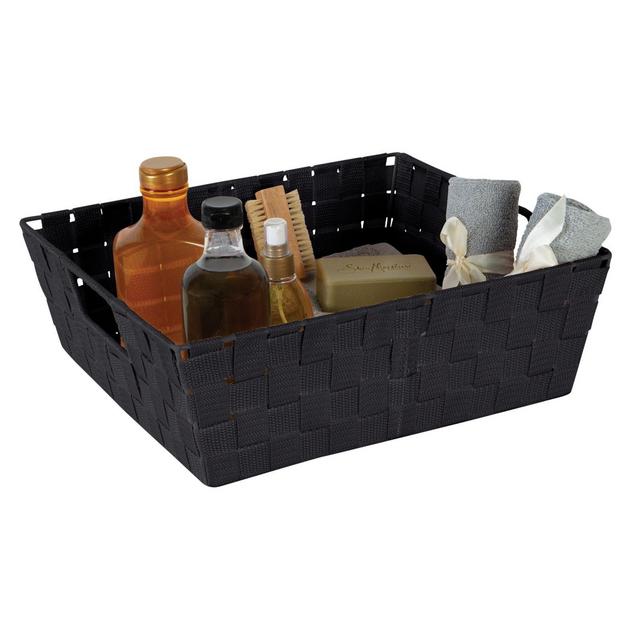 Simplify Large Woven Storage Shelf Bin in Black