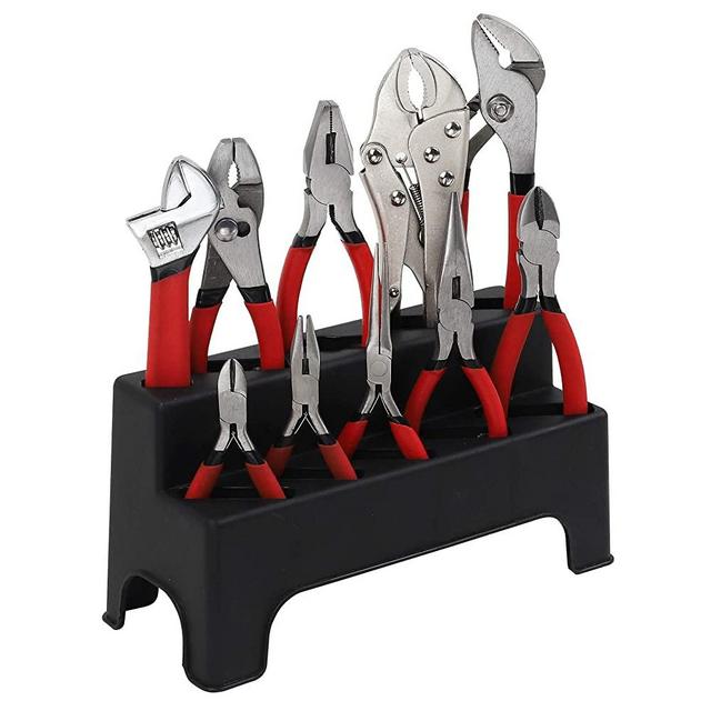 KING Combination Pliers and Wrench Set with Rack (10-Piece)