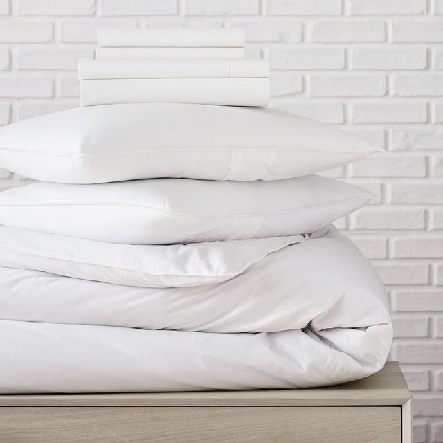 Organic Washed Cotton Percale Starter Set, Stone White, Queen