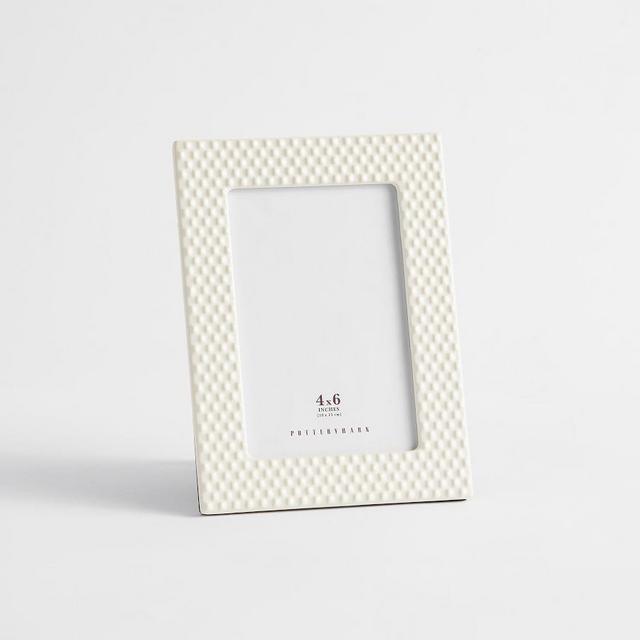 Monique Lhuillier Etienne Textural Ceramic Frame, Ivory, 4"x6"