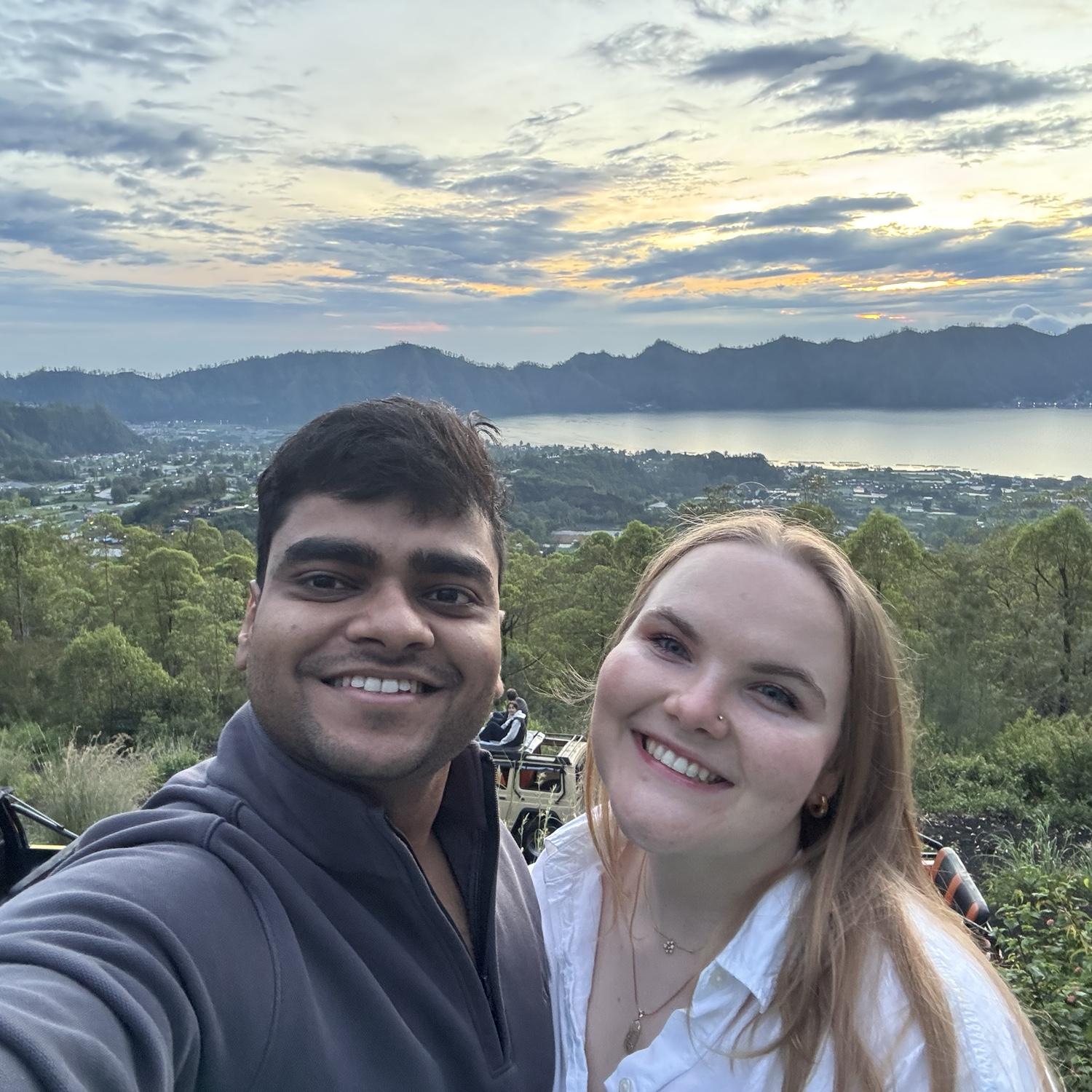 In Ubud on the day of our proposal, Anirudh had booked a sunrise jeep tour. The sunrise was beautiful and worth the 2:30 am wakeup call.