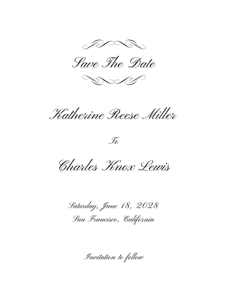 Abbey Frame Letterpress | Black | Zola Save The Dates