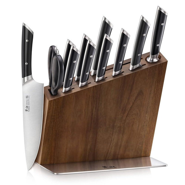 Cangshan HELENA Series German Steel Forged, HUA Knife Block Set (12-Piece, Black)
