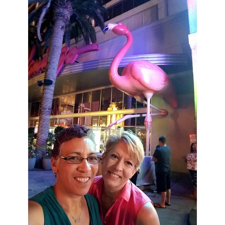 on the Vegas Strip in front of The Flamingo