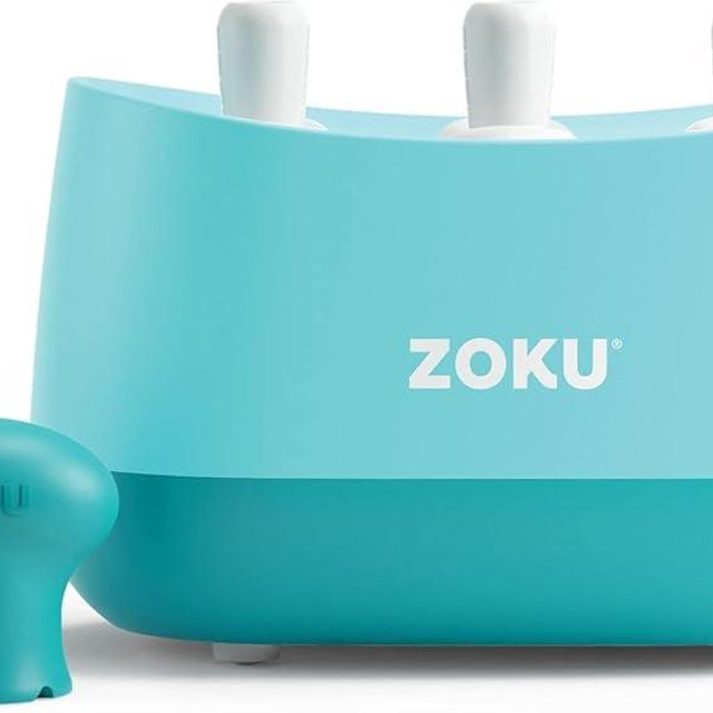 ZOKU New Triple Quick Pop Maker, Create 3 Popsicles in Minutes, Includes Super Tool, 6 Sticks and Drip Guards, 2 Pour Cups, and Character Kit, Blue