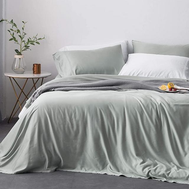 Oasis Fine Linens Island Bamboo Collection Softest Hypoallergenic Sheets (King, Silver Sage)