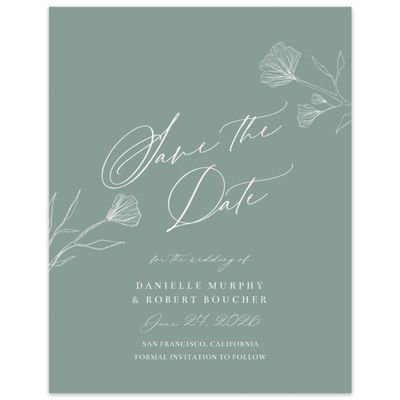 Rich Sage, Green Wedding Digital Save the Date - Ingrid Portrait