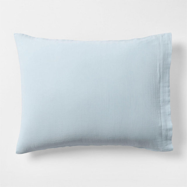 Supersoft Organic Cotton Gauze Pale Blue Standard Bed Pillow Sham