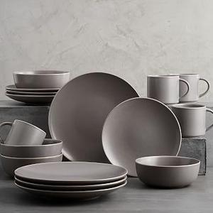 Mason 16 Piece Dinnerware Set - Graphite Gray