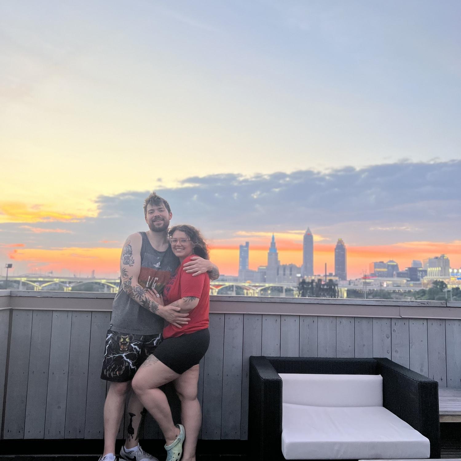 Jeremy & Kimmy moved in together in Tremont OH and got the best view from their rooftop!