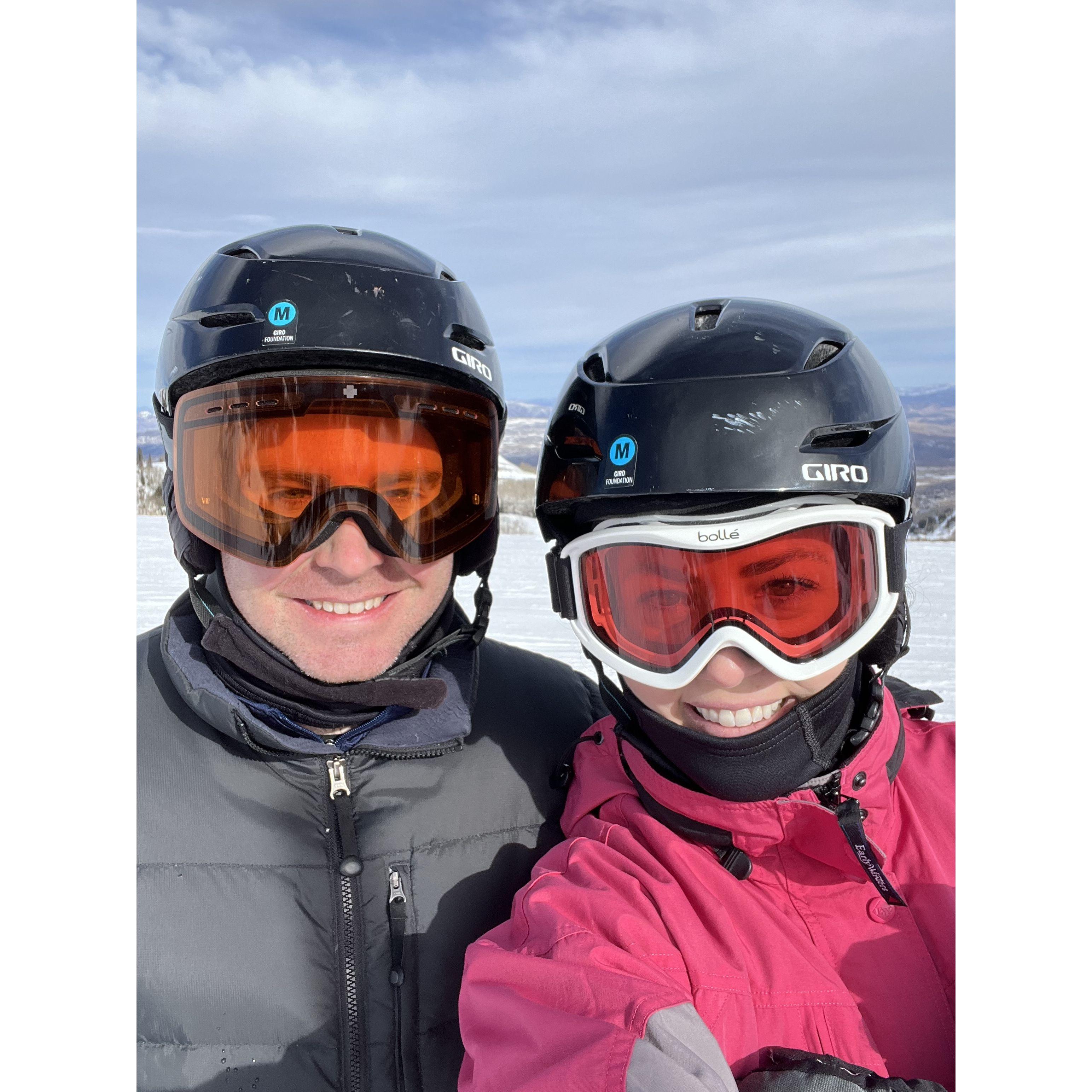 Our first ski trip together in Park City, Utah. Adam was able to keep up with Erin, much to her surprise.