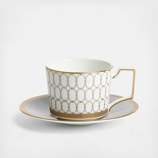 Renaissance Grey Teacup & Saucer
