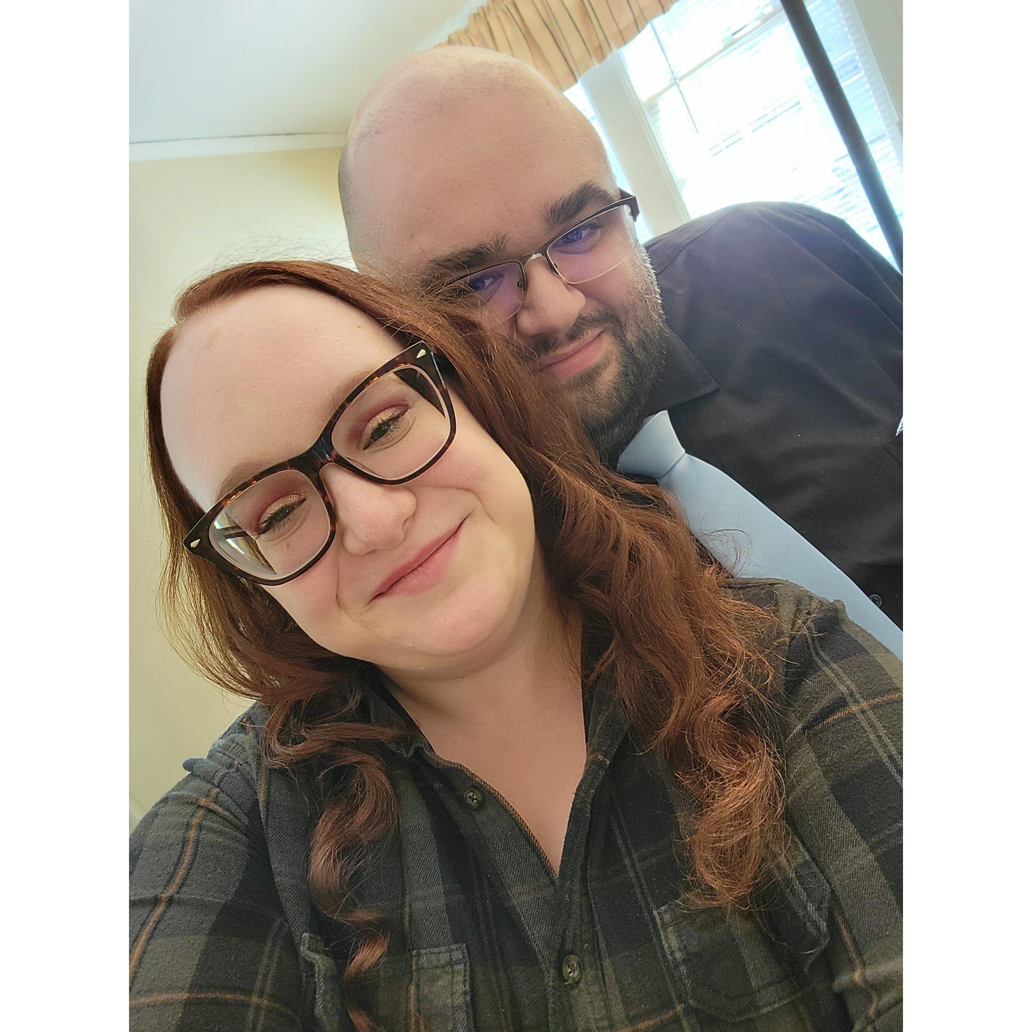 Our first photo together at Richelle and Jordan's wedding