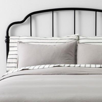 Full/Queen Duvet Cover Set Linen Jet Gray - Hearth & Hand™ with Magnolia