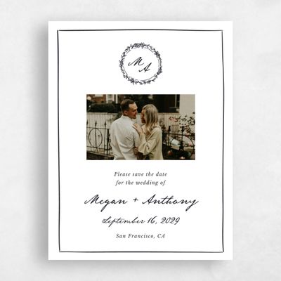 White Wedding Save the Date - Violet Photo