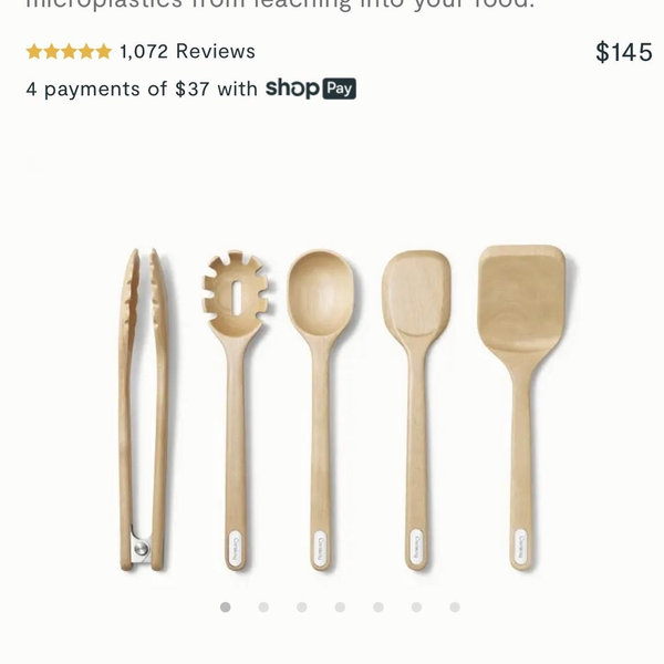 Utensil Set | 5-Piece Wooden Cooking Utensils | Caraway