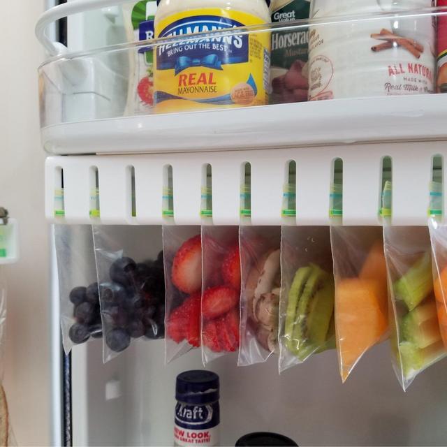 Zip n Store - Your Refrigerator Organizer Bins - Seal-top Bags Easy Fridge Organizer - Organizes 10 Bags, Perfect For Leftovers, Easy To See Install, Access Food, Quick Access Slide Track - Door
