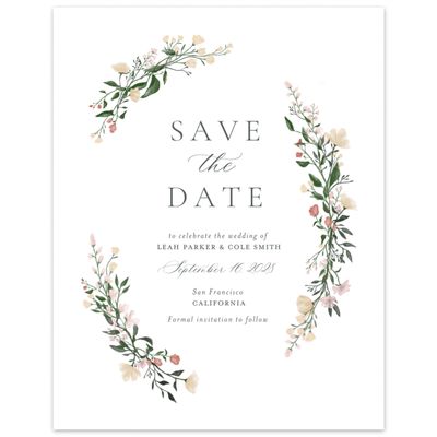 White Wedding Digital Save the Date - Melody Portrait