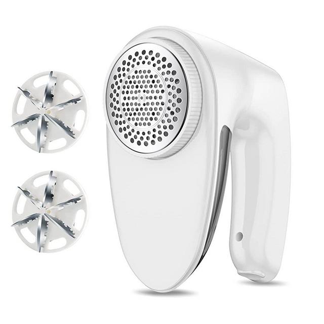 Lint Remover, Fabric Shaver - Lint Shaver - Sweater Shaver -Fuzz Remover Rechargeable with Quadruple Protection & 2 Replaceable 6-Leaf Blades, Effectively Faster by 50%