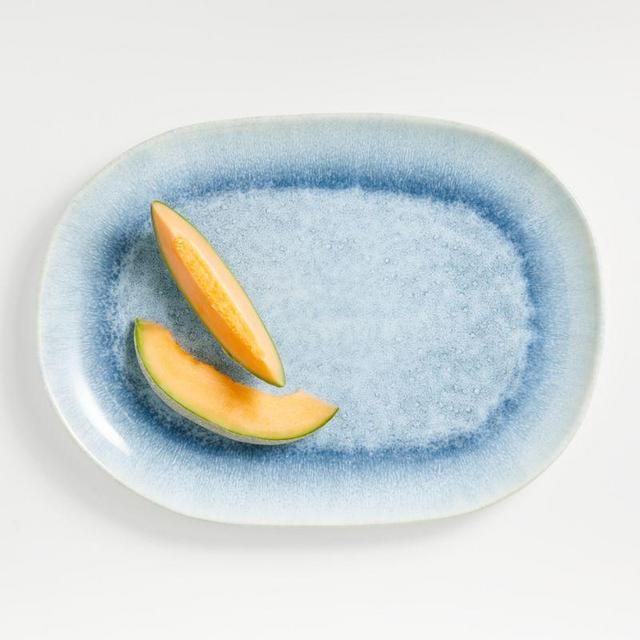Caspian Blue Reactive Glaze Oval Platter