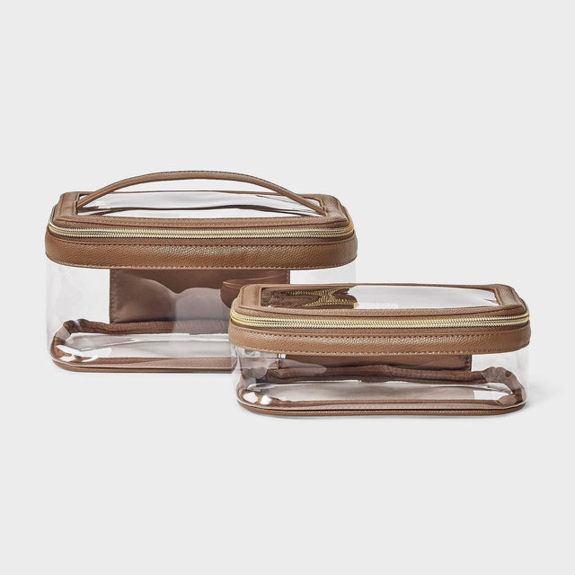 Travel Zip Pouch Set 2pc - A New Day™ Brown