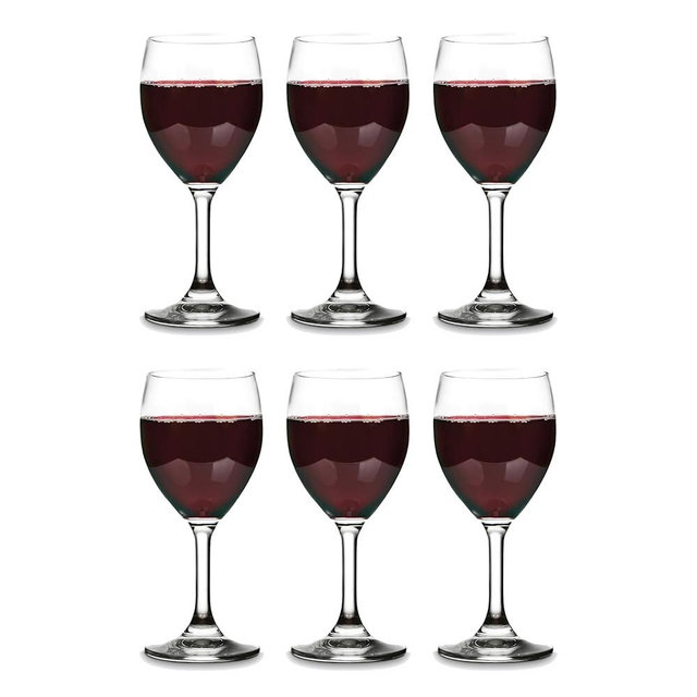 Vikko 8.5 Ounce Glass Wine Glasses, Small Wine Glasses, Wine Glass for Red and White Wine With Stem, Clear Glasses for Wine, Thick and Durable Stemmed Wine Glasses, White Wine Glasses Set of 6