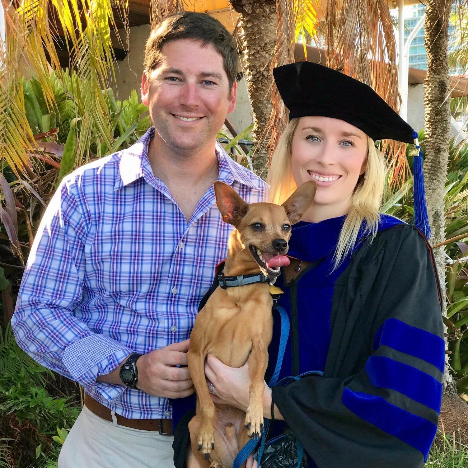 Graduation day! Grateful for his support throughout the treacherous process