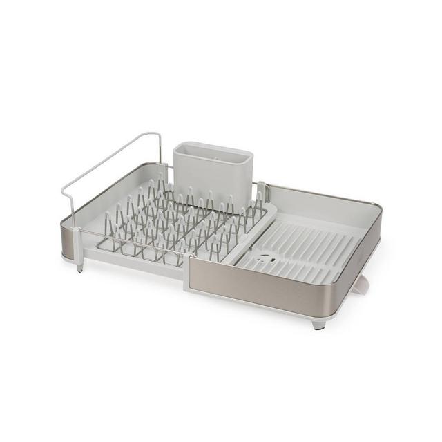 Joseph Joseph 6.25" Extend Steel Expand Dish Rack Stone White