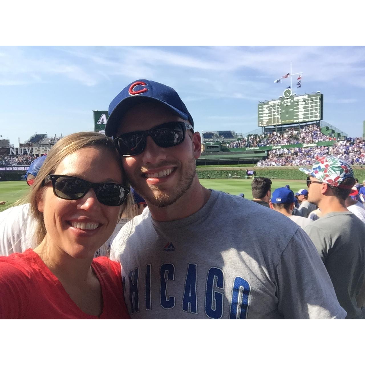 (June 2016) One of our first of many times at Wrigley Field together.
