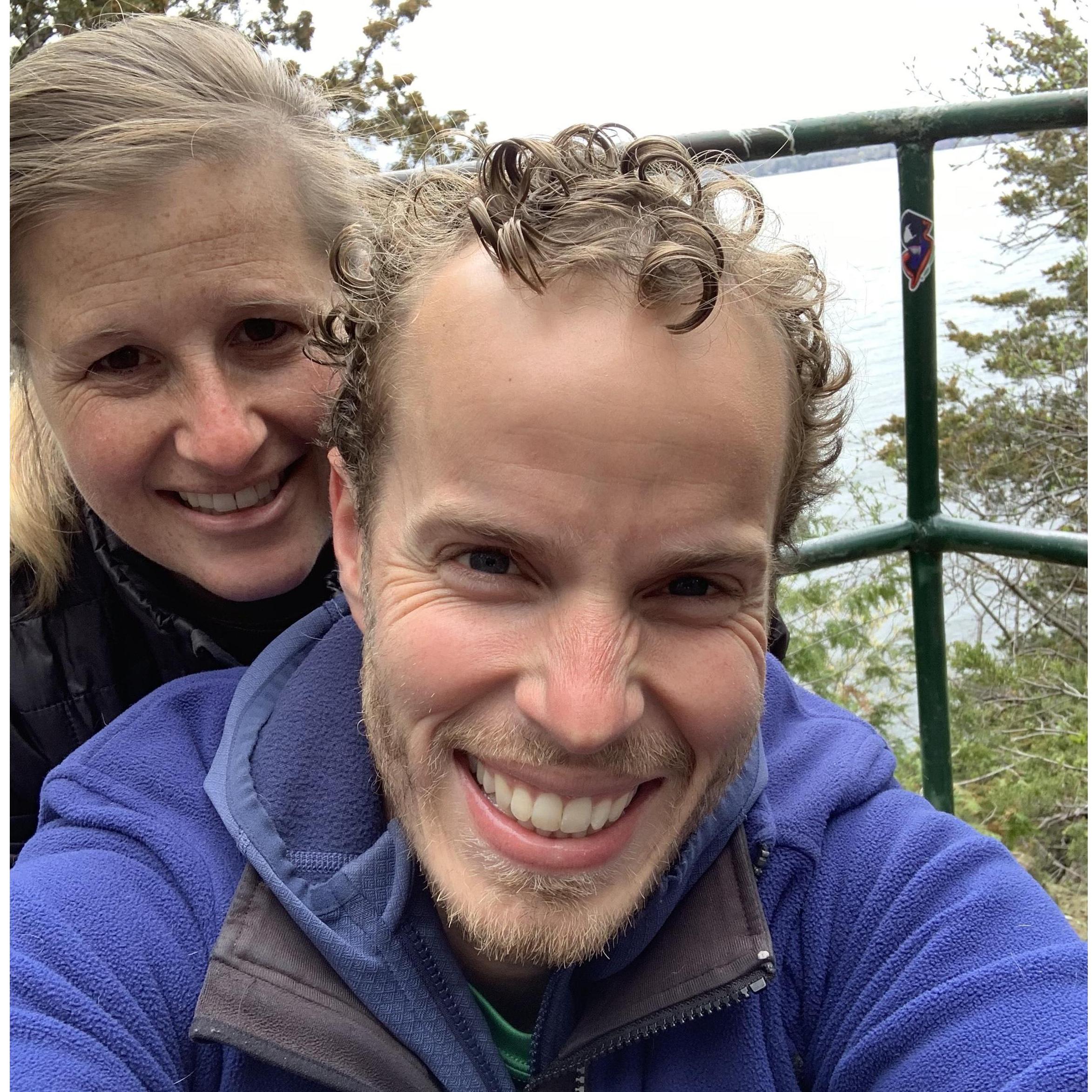 A hike in April in Vermont... it was a bit chilly!