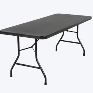 Cosco 2.5-ft x 6-ft Indoor or outdoor Rectangle Resin Black Folding banquet table 8 -Person