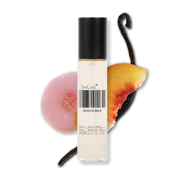 DedCool Eau de Parfum | Mochi Milk | Peach Nectar, Marshmallow & Sweet Rice Milk | Clean Unisex Fragrance | Non-Toxic, Vegan | Travel Size Perfume, 15 mL