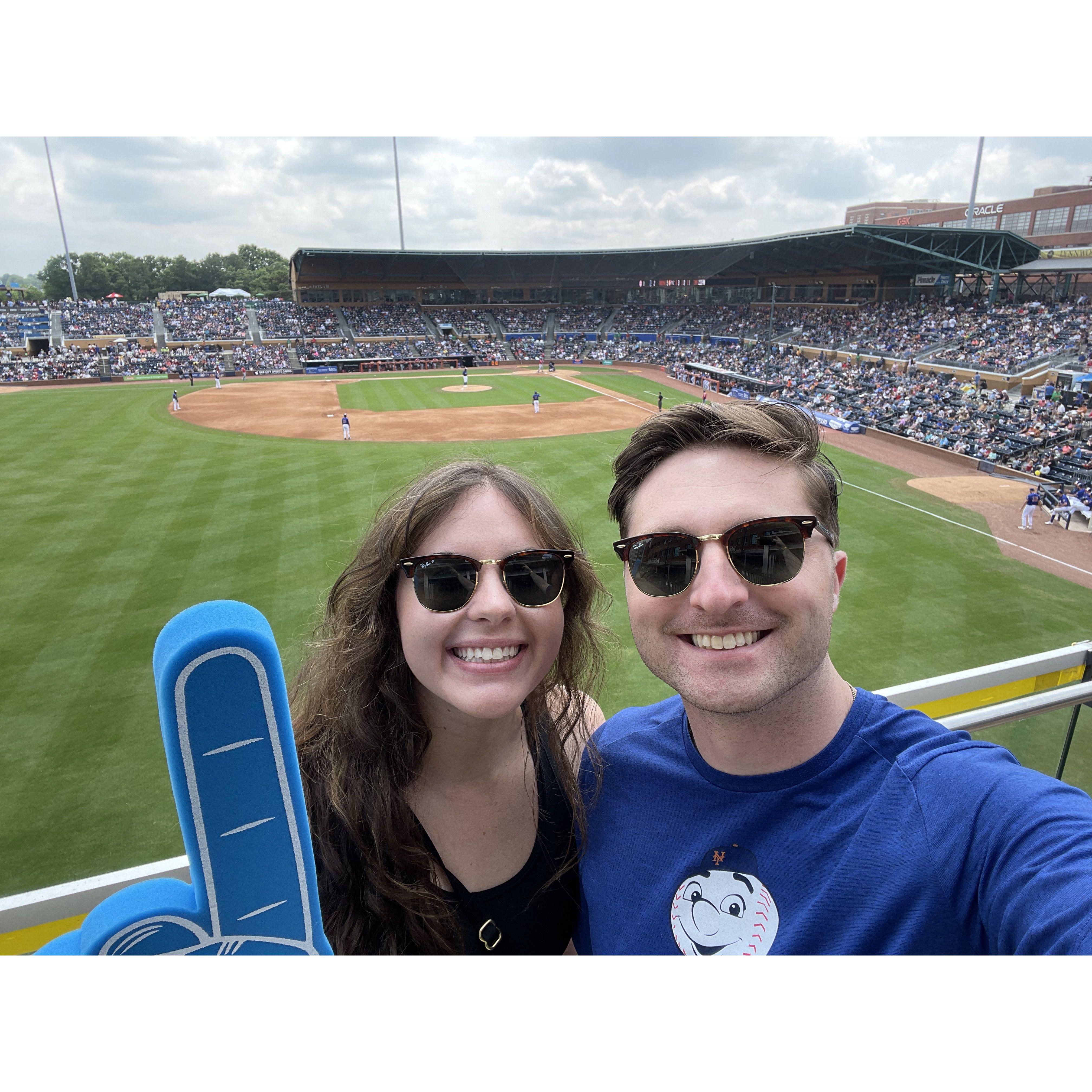 Sam's first ball game!
