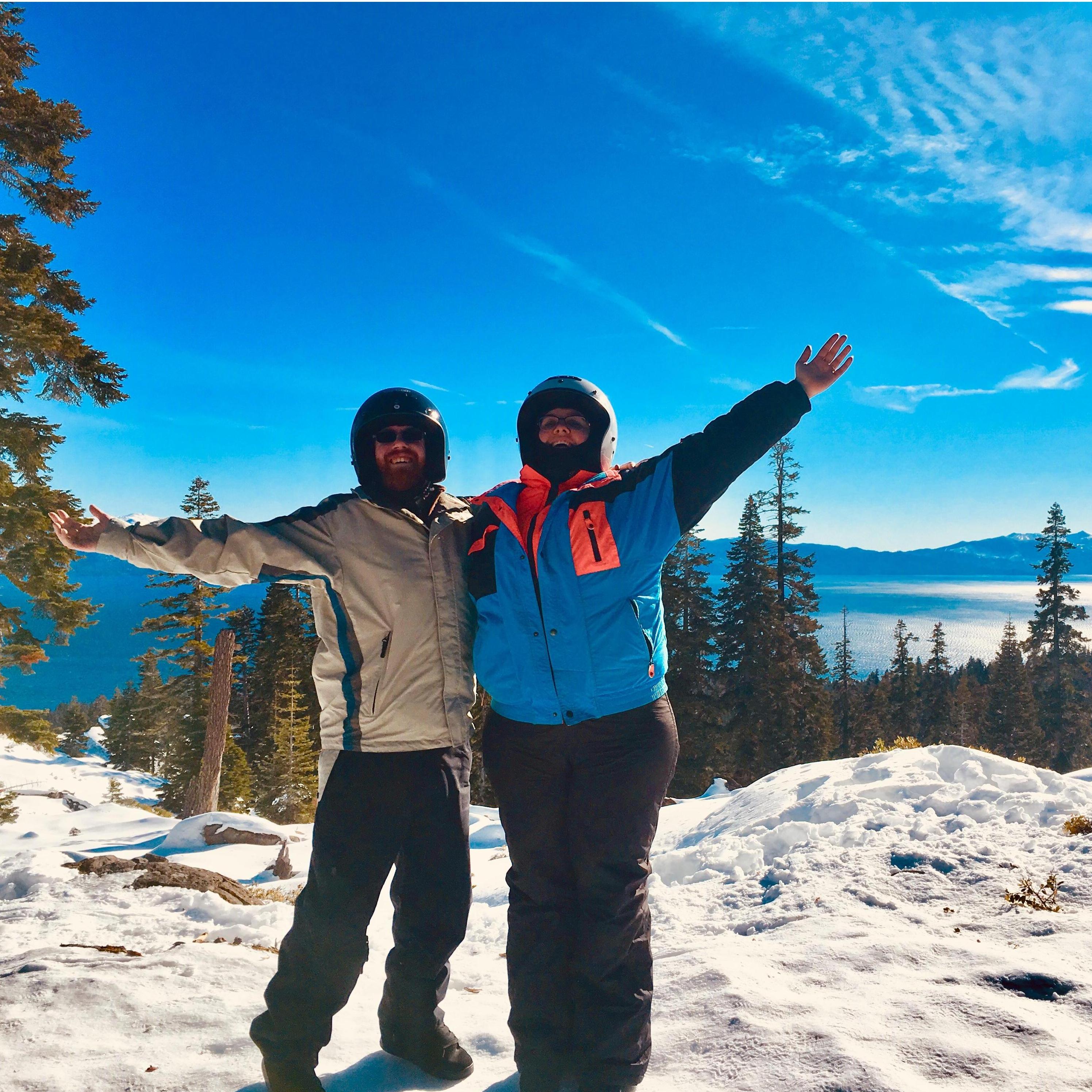 For our 5th anniversary we went to Tahoe and went snowmobiling together! It was so much fun!!
