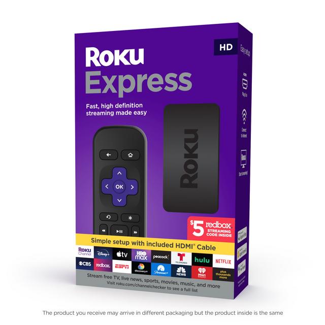 Roku Express | HD Streaming Media Player with High Speed HDMI Cable and Simple Remote