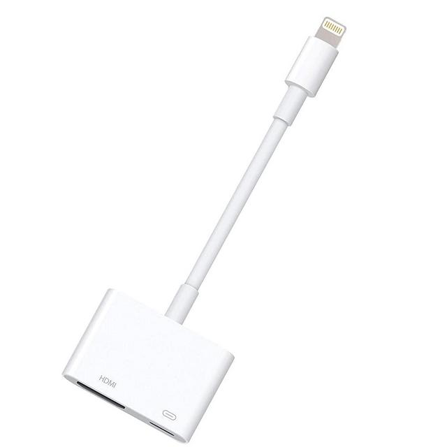 Lightning to Digital AV Adapter Lightning to HDMI Adapter 1080P with Lightning Charging Port for Select iPhone, iPad and iPod Models and TV Monitor Projector (White)