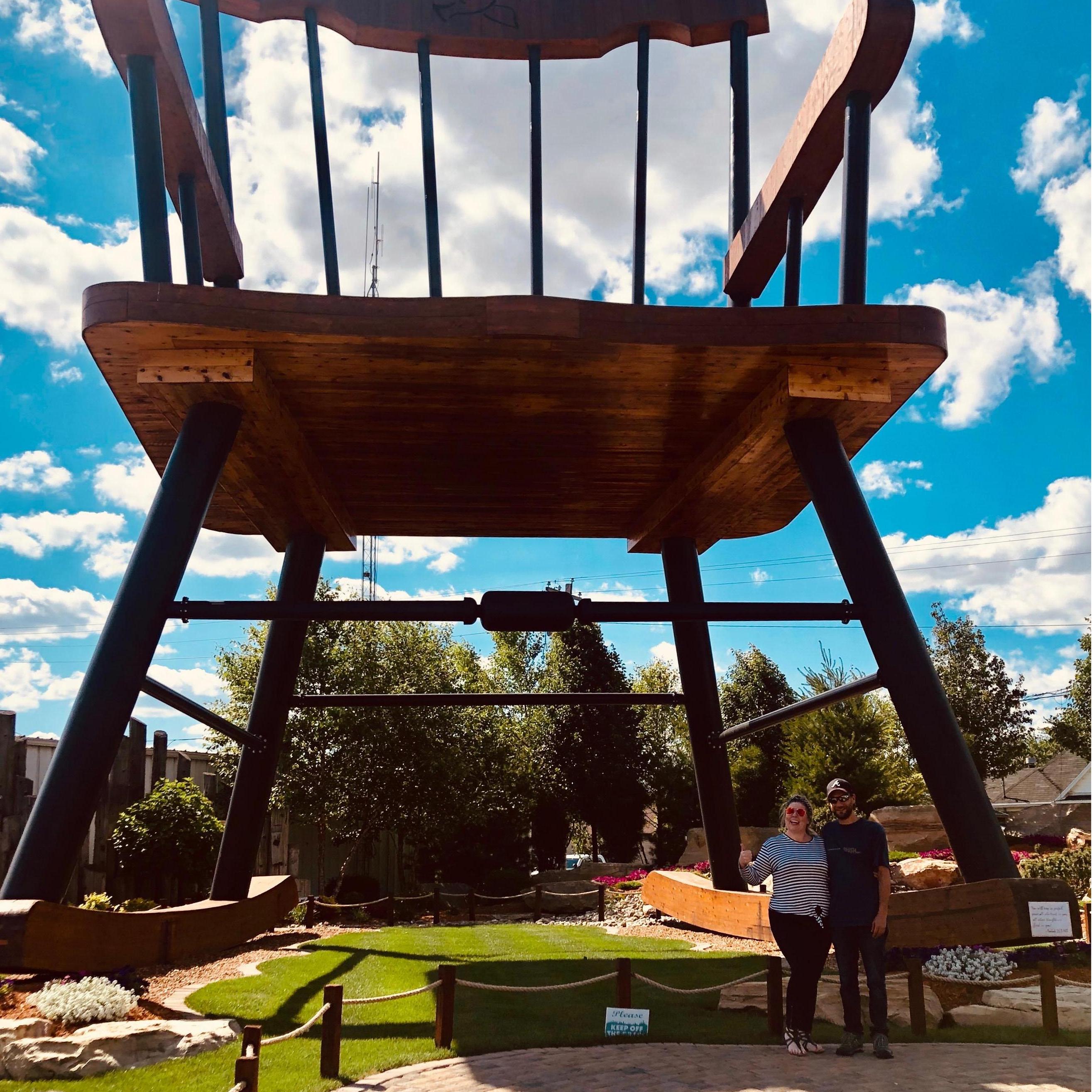 Traveling back from Larry’s 100th phish show. Had to stop for the world’s largest rocking chair.